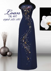 Vải áo dài đuôi Công kết đá