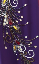 Vải áo dài đuôi Công kết đá