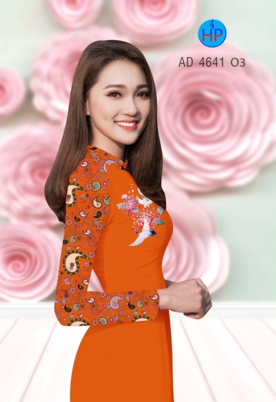 Vải áo dài phối tay hoa