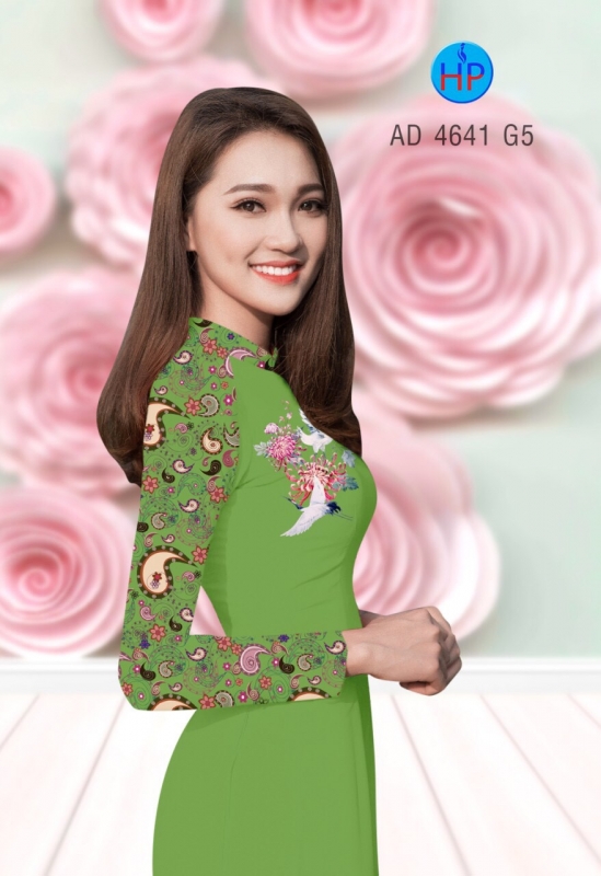 Vải áo dài phối tay hoa