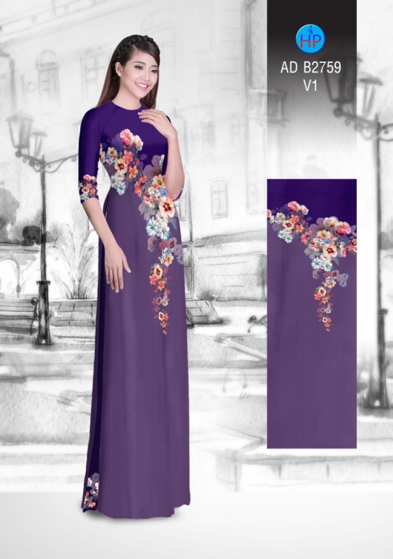 Vải áo dài hoa dây Vải áo dài hoa dây