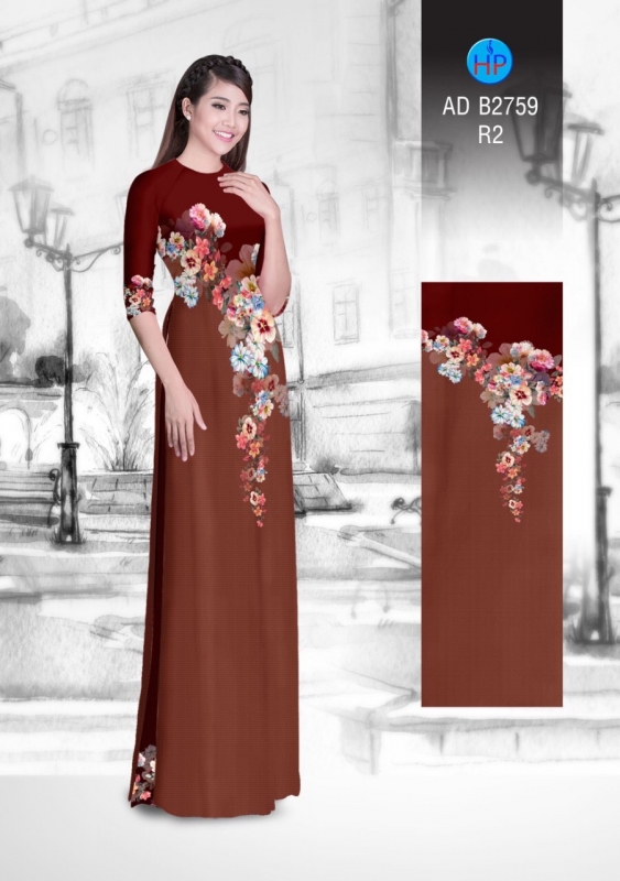 Vải áo dài hoa dây Vải áo dài hoa dây