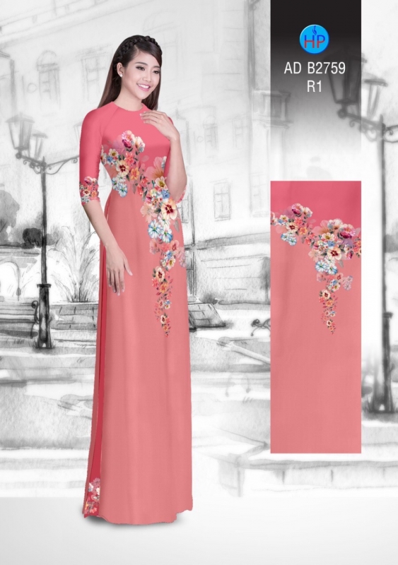 Vải áo dài hoa dây Vải áo dài hoa dây