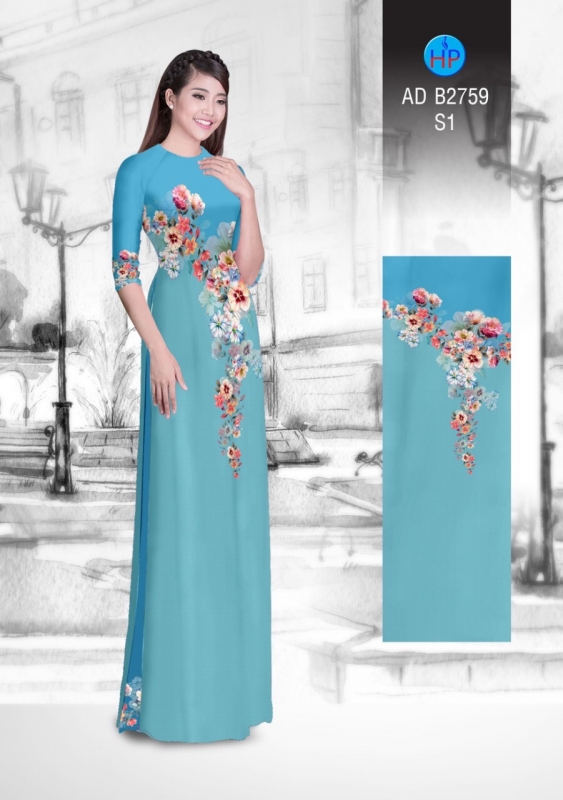 Vải áo dài hoa dây Vải áo dài hoa dây