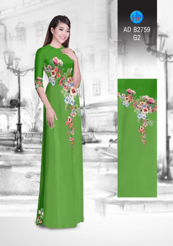 Vải áo dài hoa dây Vải áo dài hoa dây
