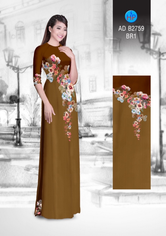 Vải áo dài hoa dây Vải áo dài hoa dây