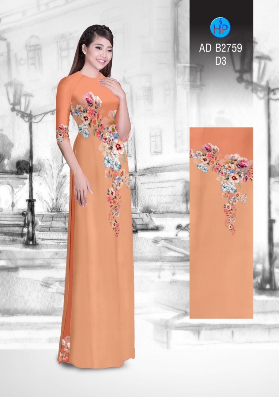 Vải áo dài hoa dây Vải áo dài hoa dây