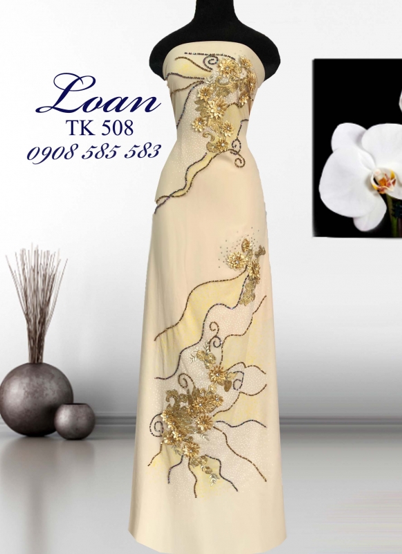 Vải áo dài kết hoa