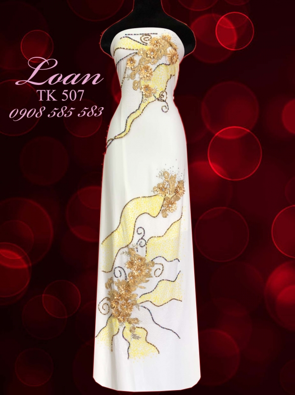 Vải áo dài kết hoa