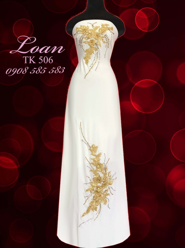 Vải áo dài kết hoa