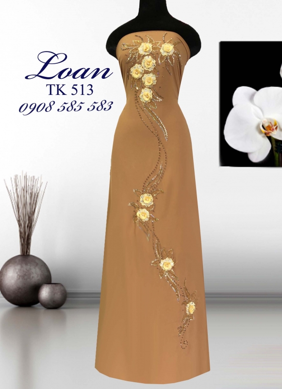 Vải áo dài kết hoa