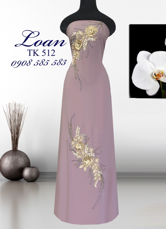 Vải áo dài kết hoa