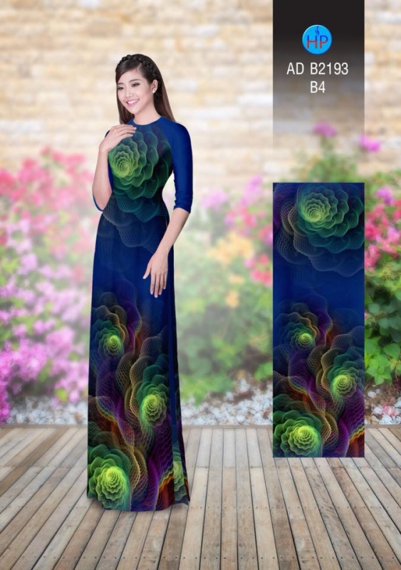 Vải áo dài hoa lập thể