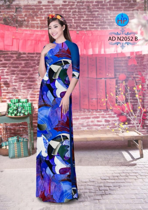 Vải áo dài tranh trừu tượng