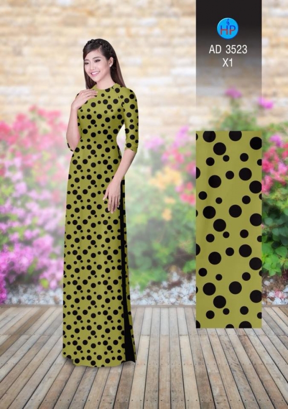 Vải áo dài chấm bi