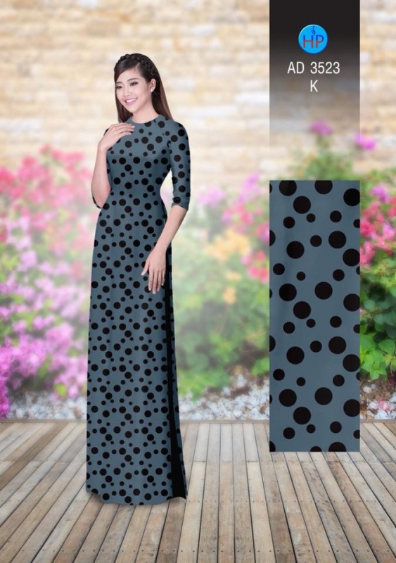 Vải áo dài chấm bi