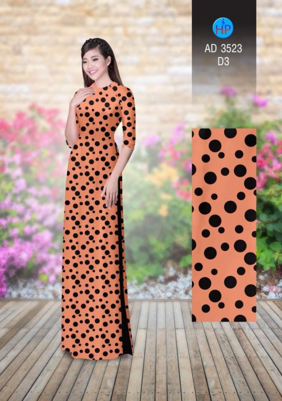 Vải áo dài chấm bi