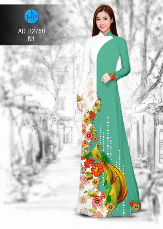 Vải áo dài chim Công
