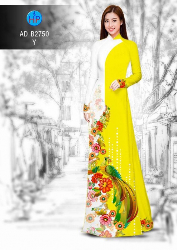 Vải áo dài chim Công