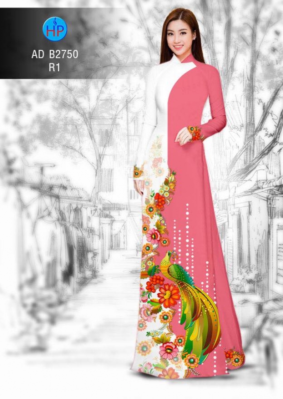 Vải áo dài chim Công