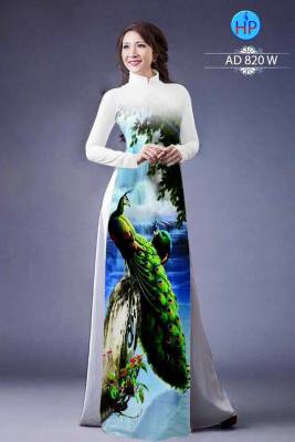 Vải áo dài chim Công 3D-DT 474