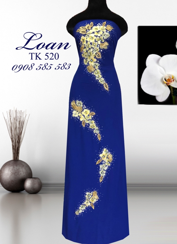 Vải áo dài kết hoa