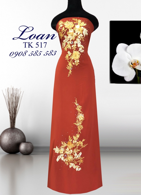 Vải áo dài kết hoa