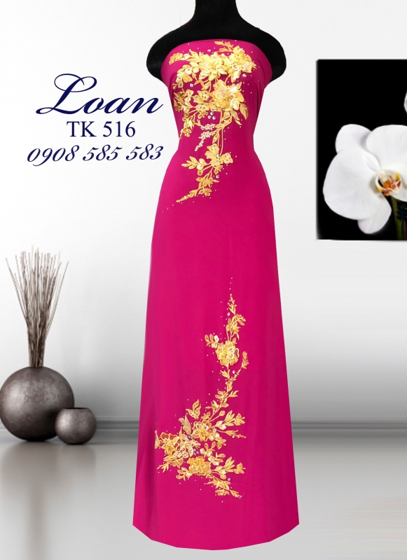 Vải áo dài kết hoa