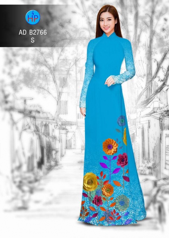 Vải áo dài hoa cành Vải áo dài hoa cành