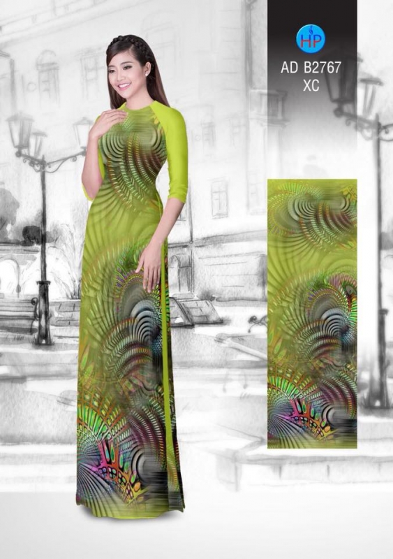 Vải áo dài hoa ảo 3D