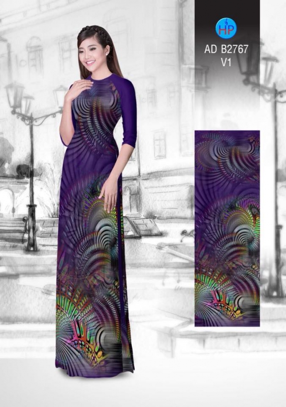 Vải áo dài hoa ảo 3D