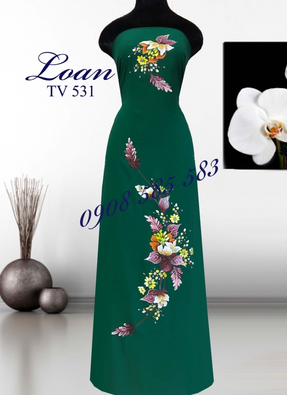 Vải áo dài vẽ sơn mài