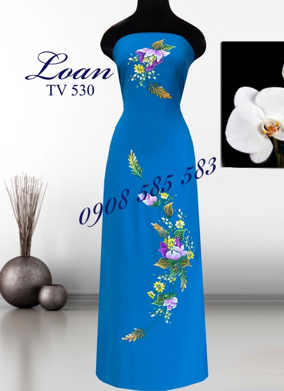 Vải áo dài vẽ sơn mài