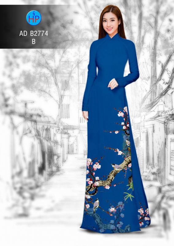 Vải áo dài cành Đào Vải áo dài cành Đào