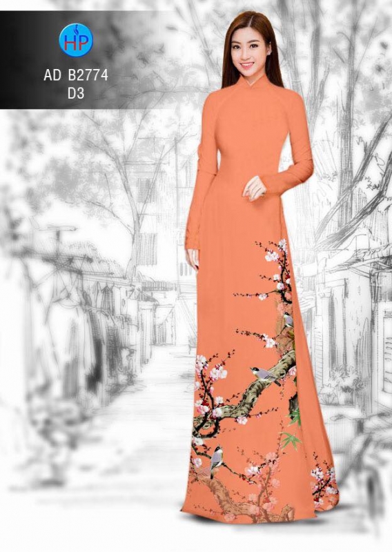 Vải áo dài cành Đào Vải áo dài cành Đào