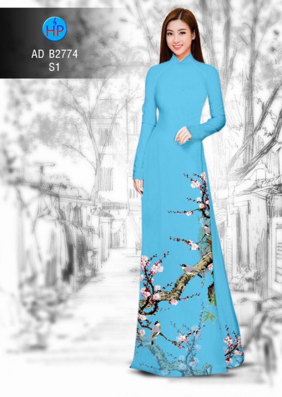Vải áo dài cành Đào Vải áo dài cành Đào