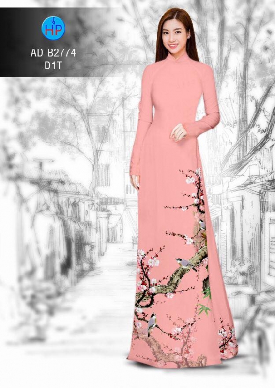 Vải áo dài cành Đào Vải áo dài cành Đào