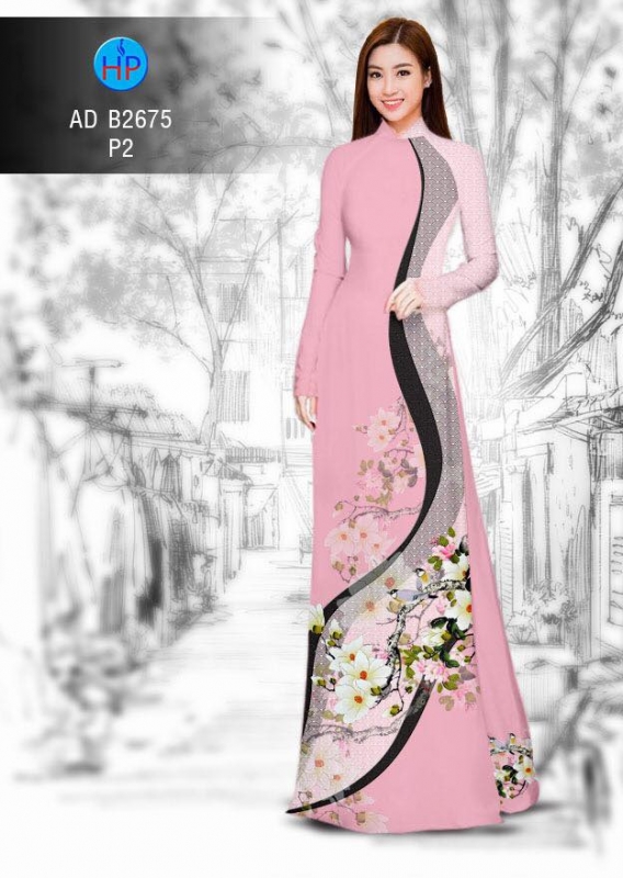Vải áo dài hoa văn dọc