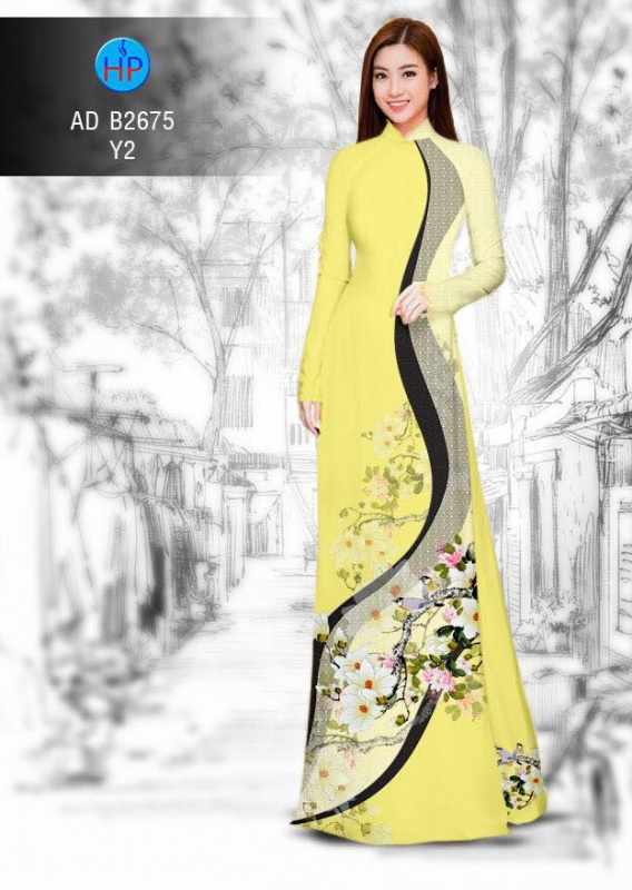 Vải áo dài hoa văn dọc