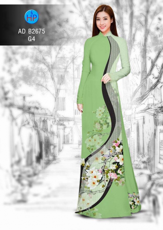 Vải áo dài hoa văn dọc