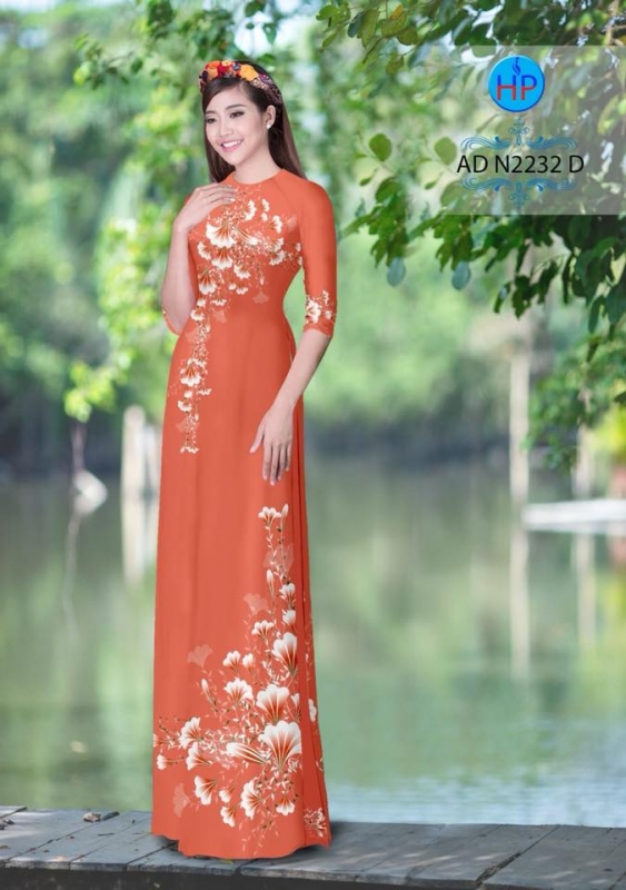 Vải áo dài hoa đẹp 3D
