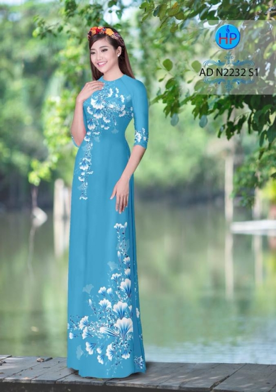 Vải áo dài hoa đẹp 3D
