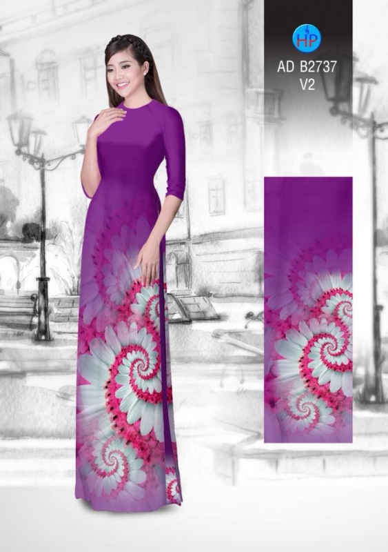 Vải áo dài hoa ảo 3D