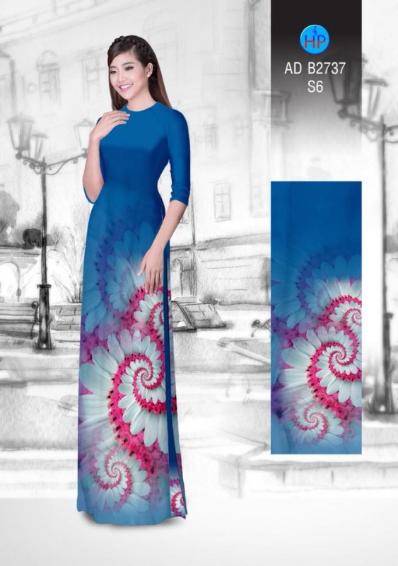 Vải áo dài hoa ảo 3D
