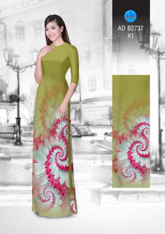 Vải áo dài hoa ảo 3D