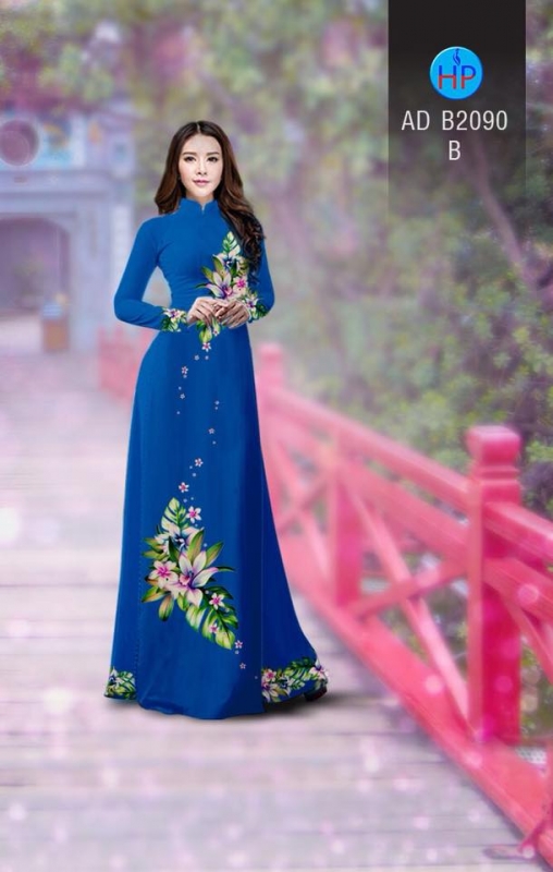 Vải áo dài hoa 3D