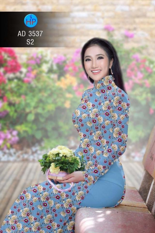 Vải áo dài hoa nhí