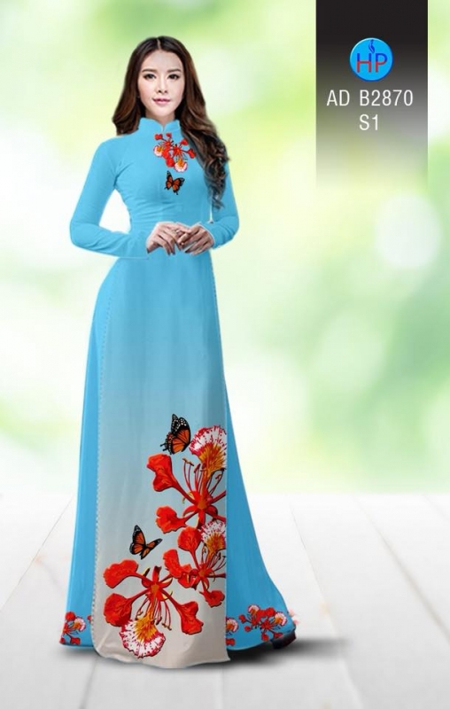 Vải áo dài hoa Phượng