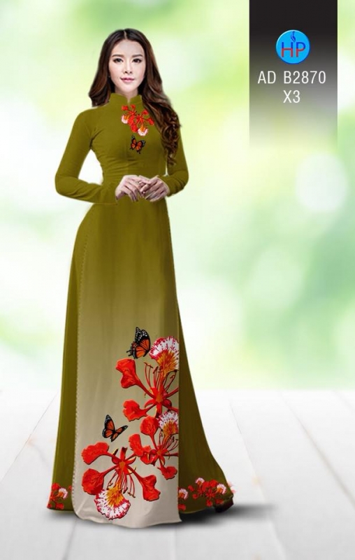 Vải áo dài hoa Phượng