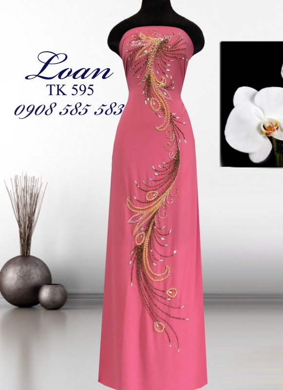 Vải áo dài kết đuôi Công